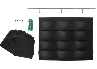 Vertical garden set - 12-pocket Vertical Planter PlantaUp panel with wraps and drip irrigation