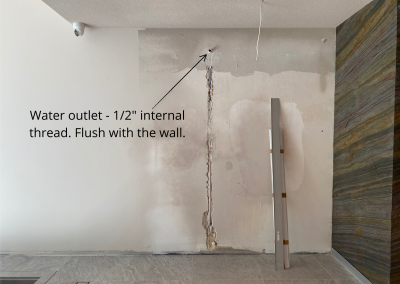 Water outlet - 12 internal thread. Thread flush with the wall
