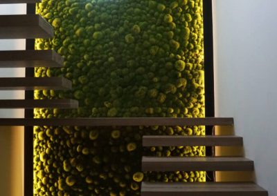 Mech poduszkowy - podświetlana zielona ściana